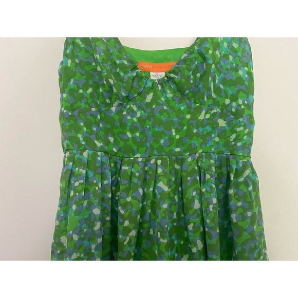 Elegant Green Patterned Mini Dress - Picture 4 of 16